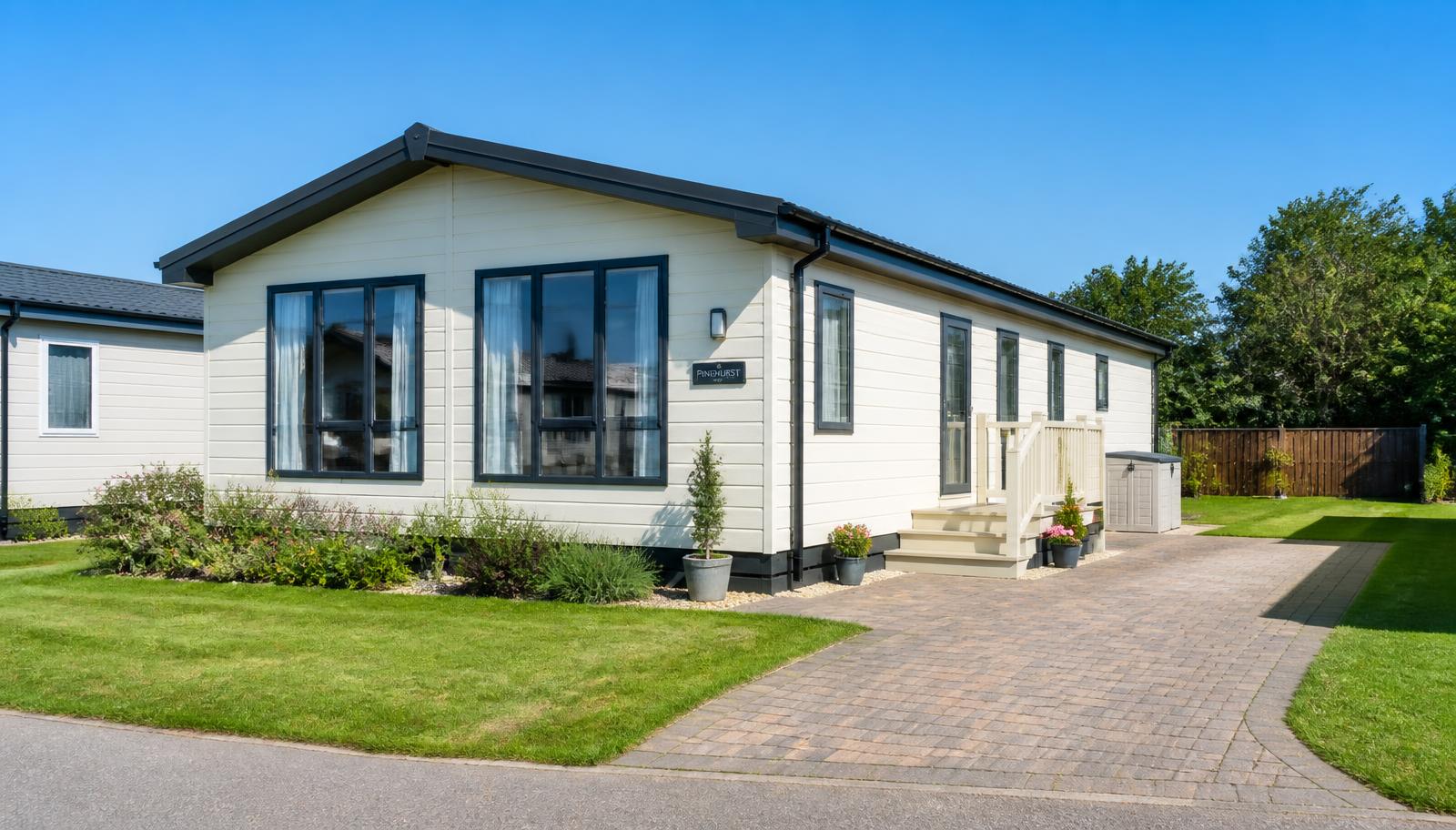 Example park home on a sunny residential park